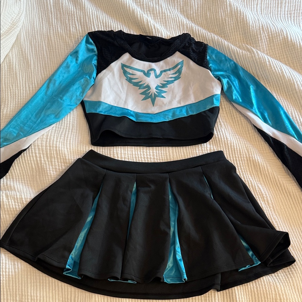 Dolls Kill Black and Blue Mini Skirt Set